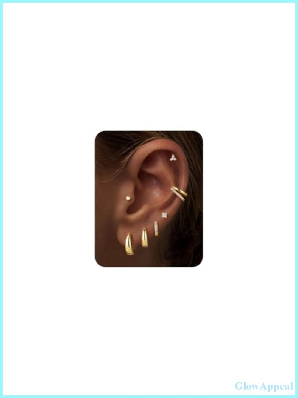 7 Pairs Gold Plated Hypoallergenic Earrings Set for Women with CZ Studs and